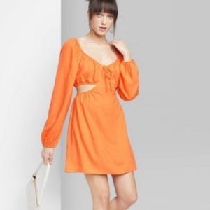 Orange cut out dress
